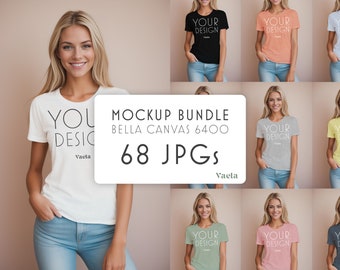 Bella Canvas 6400 EVERY COLOR BUNDLE, 68 JPGs, Mockup Bella Canvas 6400, weibliches T-Shirt Mockup, Studio Mockup, sofortiger digitaler Download
