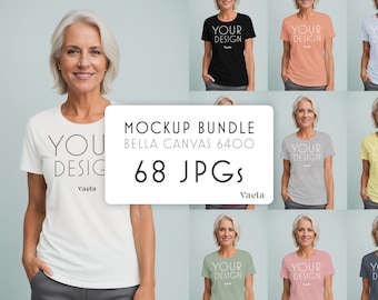Bella Canvas 6400 EVERY COLOR BUNDLE, 68 JPGs, Mockup Bella Canvas 6400, Oma T-Shirt Mockup, Studio Mockup, Sofortiger digitaler Download