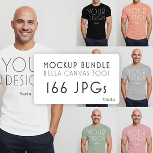 Bella Canvas 3001 EVERY COLOR BUNDLE, 166 JPGs, Bella Canvas 3001 Mockup, Male T-Shirt Mockup, Studio Mockup, Instant Digital Download