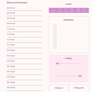Daily Planner Printable | Productivity Organizer | To-Do List