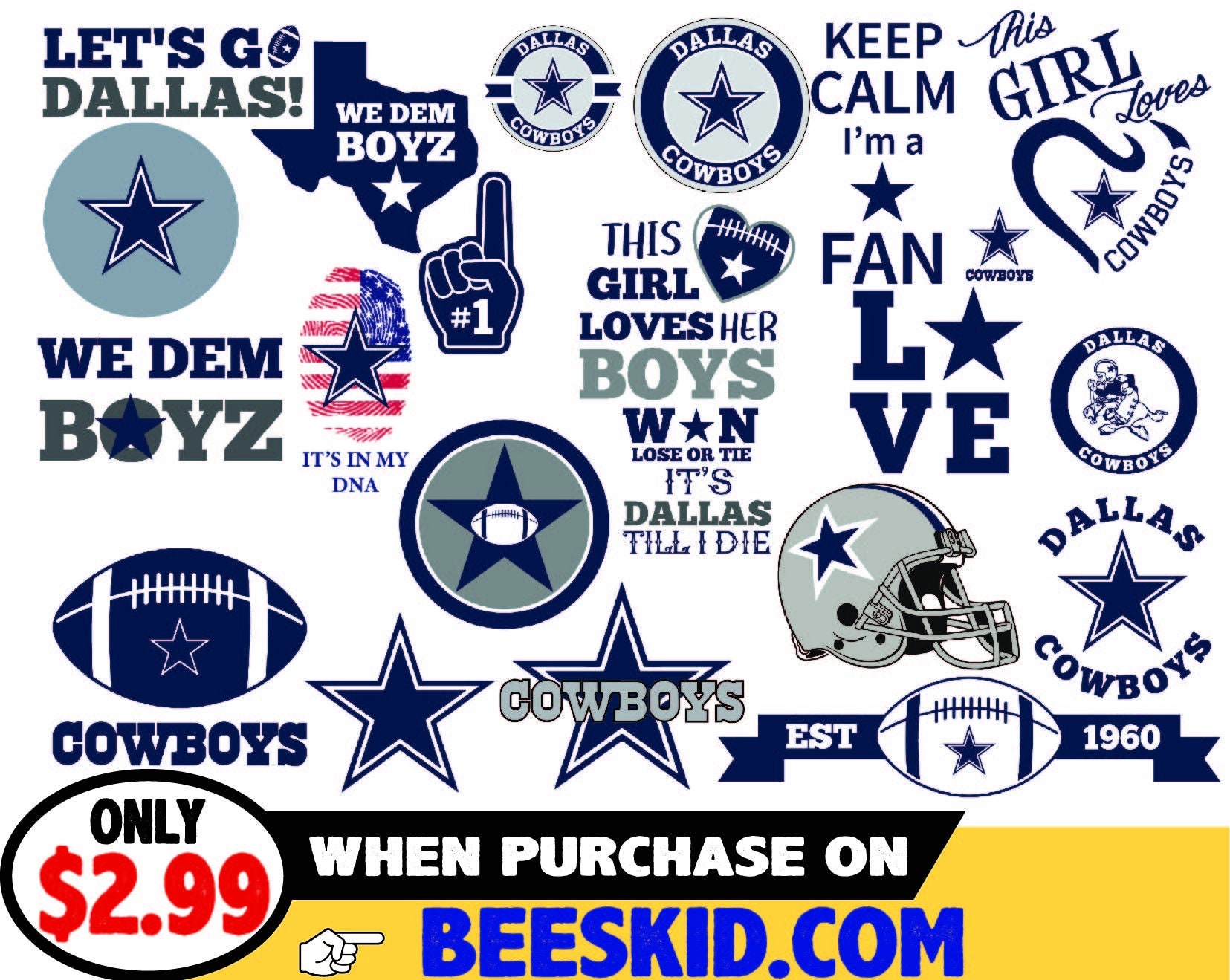 Cowboys Svg Football Team Svg Bundle Ready for Cricut - Etsy