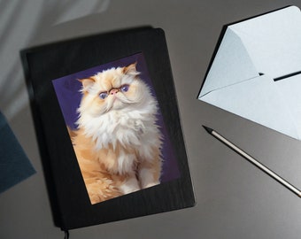 Regal Reflections: A Persian Cat-themed Greeting Card Made With Love
