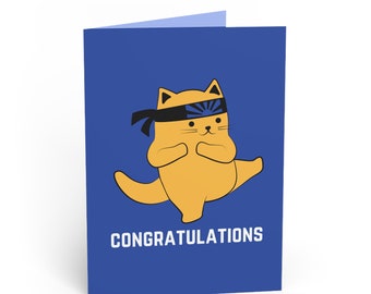 Karate Cat Congratulations Card