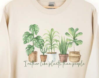 Pflanzen Sweatshirt Pflanzenfrau Pflanzen Liebhaber Geschenk für Gärtner Pottery Shirt Plant Shelf Shirt verrückte Pflanzen Lady Sarkastisch