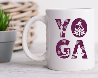 Taza, Yoga, Taza de café, Taza de cerámica, Taza linda, Vibraciones positivas, Taza de afirmación, Amor propio, Regalo de cumpleaños, Día de San Valentín