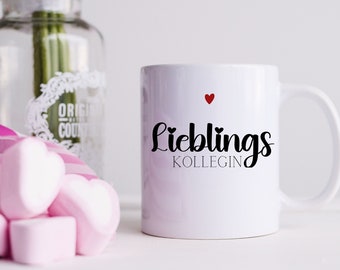 Lieblingskollegin Geburtstagsgeschenk Tasse Kaffeetasse Dankeschön Keramiktasse süße Tasse mit Herz Geburtstagstasse Geschenk für Kollegin