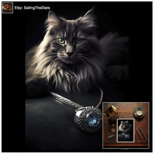 Carte d'anniversaire chat gris avec bijoux en cristal hermatite pour maman mère tante grand-mère soeur femme petite amie cousine meilleure amie amie petite amie