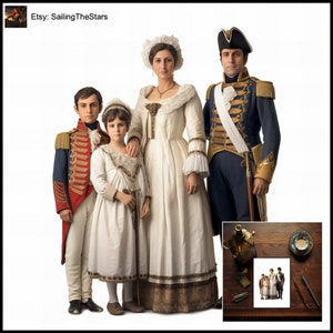 Tarjeta de felicitación Retratos familiares Victoria 2 Ilustración de las civilizaciones antiguas Regalo para ella Él Padre Madre Vestido Vestido Diseño de arte
