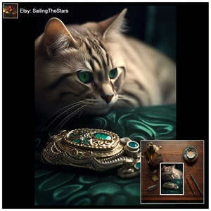 Carte d'anniversaire chat brun avec bijoux en cristal de malachite pour maman mère tante grand-mère soeur femme petite amie cousine meilleure amie meilleure amie
