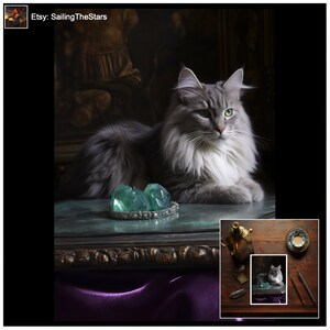 Carte d'anniversaire chat gris avec bijoux en cristal flourite pour maman mère tante grand-mère soeur femme petite amie cousine meilleure amie meilleure amie