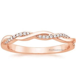 Twisted Moissanite Wedding Band: Sterling Silver Eternity Ring