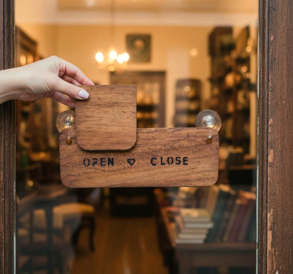 Wooden Open Close Door Sign | Sliding & Removable System | Modern Shop ...