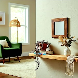 Small Walnut Square Mirror -  Design Lover Gift (Tax Included)