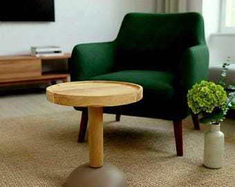 Mesa lateral artesanal em madeira de tília | Mesa minimalista desmontável em madeira | Decoração escandinava e japonesa