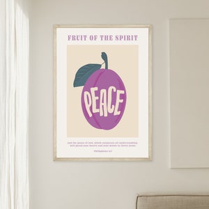 Fruit of the Spirit printable | Peace | Bible verse wall art | Galatians 5 | Digital prints | Gifts | Minimal decor | Christian art | Poster