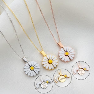 Personalized Daisy Name Necklace, Openable Daisy Necklace, Dainty Name Necklace, Hidden Name Necklace, Secret Message Necklace, Gift For Her