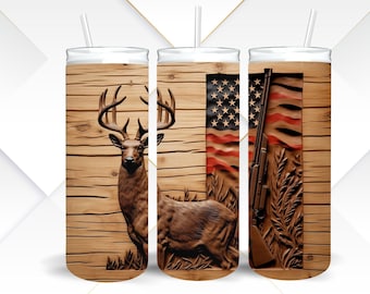 American Flag Antlered Deer Tumbler Design,20oz Sublimation Digital Download 2025