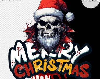 Skeleton Santa Claus PNG: Skull Merry Christmas Sublimation (Digital Download)2026 Noel Png