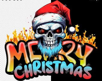 3D Skeleton Santa Claus PNG: Merry Christmas Skull Design (Digital Download) 2026 New Digital Png