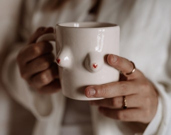 Taza de pecho / Taza de café de cerámica / Taza de tetas / Regalo para ella / Regalo feminista / Regalo de San Valentín