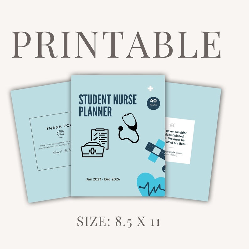 Nursing Student Planner printable Etsy