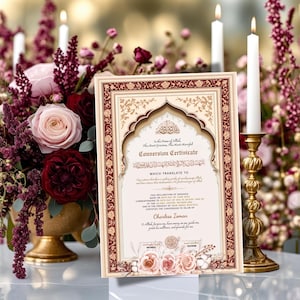 Personalized Shahada Certificate Template: Muslim Conversion Gift (Digital Download)