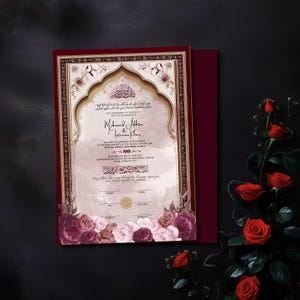 Nikkah Name Urkunde Islamische Hochzeit Urkunde Vorlage Nikkah Vertrag PDF Nikkah Zertifikat Muslimische Heiratsurkunde Nikahnama