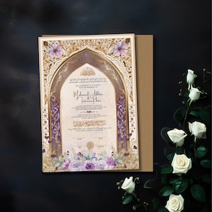 Islamische Heiratsurkunde Download, Nikahnama Urkunde Vorlage, Nikkah Vertrag Canva Bearbeiten, Nikkah Urkunde Vorlage Digital Canva