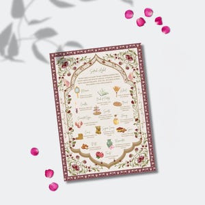 Sofreh Aghd Illustration: Persian Wedding Program & Explanation (Digital Download, 5x7 inches, Canva Template)