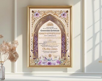 Editable Shahada Certificate: Islamic Revert Gift (Digital Download)