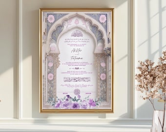 Islamic Marriage Certificate: Editable Nikkah Nama Canva Template (Digital Download A3/A4)
