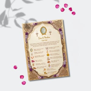 Elegant Sofreh Aghd Program: Iranian Wedding Card (Canva Template Digital Download)