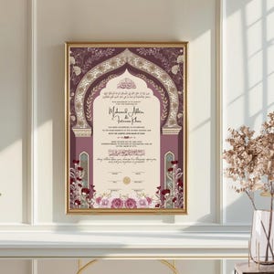 Nikkah Certificate Template, Islamic Marriage Certificate, Nikkah Contract Digital, Muslim Wedding Certificate, Nikkahnama Contract