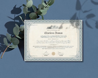 Islamic Conversion Certificate – Custom Digital Shahada Certificate for New Muslim Reverts