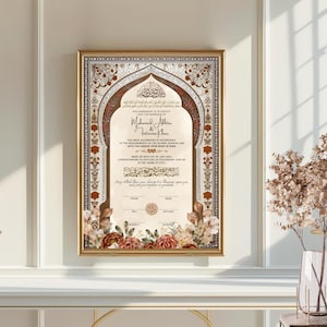 Luxury Nikkah Certificate A3 Nikkah Contract PDF Nikkah Certificate Template Islamic Wedding Certificate  Islamic Marriage Contract Arabic