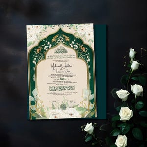 Contrato Nikkahnama, Certificado de boda musulmán, Contrato Nikkah islámico, Dini Nikah Belgesi, Contrato de matrimonio islámico, Nombre Nikkah de lujo