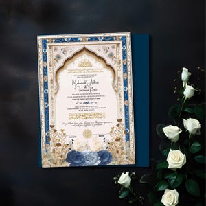 Digitaler Nikkah Vertrag Islamisches Nikkah Zertifikat Vorlage Islamisches Hochzeitsschild Islamischer Nikkah Nama Islamische Heiratsurkunde Nikahnama