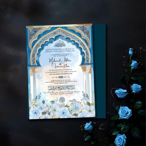 Luxus Nikkah Zertifikat, Muslimische Heiratsurkunde, Nikkah Nama, Islamische Heiratsurkunde, Muslimische Heiratsurkunde Printable