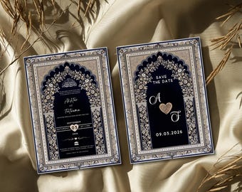 Elegant Nikkah Invitation Template: Muslim Wedding Card (Digital Download)