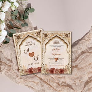 Digital Muslim Wedding Invitation Template Nikkah Invites Gold Islamic Wedding Invitation Download Nikah Invitation Card Walima Invitation
