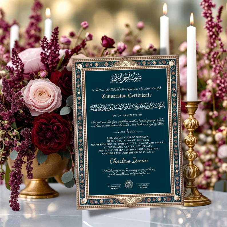 Islamic Conversion Certificate.pdf Editable Shahada Certificate Printable for Islamic Conversion (new ...
