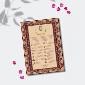 Sofreh Aghd Wedding Program Template: Persian Ceremony Explanation Card (Digital Download)