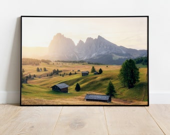 Mural Seiser Alm South Tyrol | Wall pictures living room decoration | Nature Pictures | Premium Posters | different sizes | Without frame