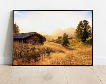 Mural Seiser Alm South Tyrol | Wall pictures living room decoration | Nature Pictures | Premium Posters | different sizes | Without frame