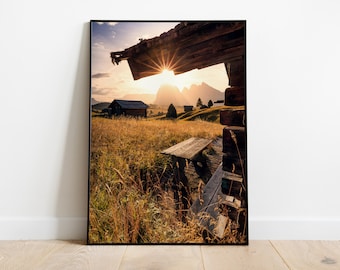 Mural Seiser Alm South Tyrol | Wall pictures living room decoration | Nature Pictures | Premium Posters | different sizes | Without frame