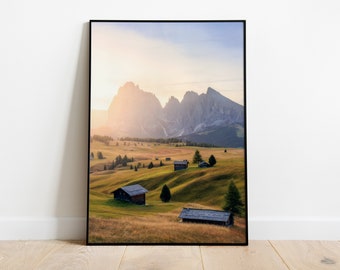 Mural Seiser Alm South Tyrol | Wall pictures living room decoration | Nature Pictures | Premium Posters | different sizes | Without frame
