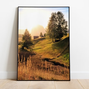 Wandbild Seiser Alm Südtirol | Wandbilder Wohnzimmer Deko | Natur Bilder | Premium Poster | verschiedene Größen | Ohne Rahmen