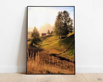 Mural Seiser Alm South Tyrol | Wall pictures living room decoration | Nature Pictures | Premium Posters | different sizes | Without frame