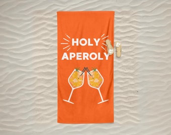 Beach towel Holy Aperoly | Birthday gift for Aperol Lover | Gift idea | Towel Orange | JGA Team Aperol | Aperol Spritz bath towel