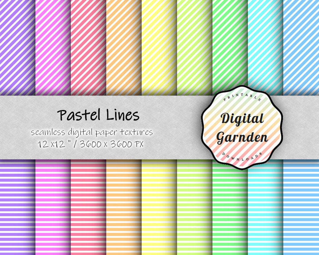 Pastel Lines Patterned Digital Paper, Craft Paper, Scrapbook Paper ...